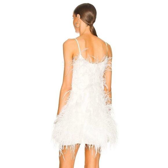NWT Cult Gaia Zariah Feather Mini Dress Statement Party Cocktail Off White M - Picture 8 of 8